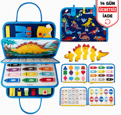 Montessori Aktivite Çantası  | 8 Sayfa Dinazor Ve Deniz Kızı Temalı
