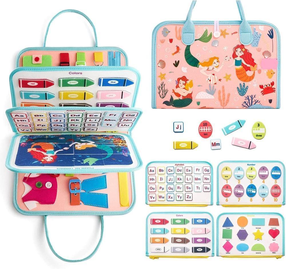 Montessori Aktivite Çantası  | 8 Sayfa Dinazor Ve Deniz Kızı Temalı