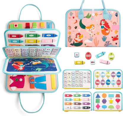 Montessori Aktivite Çantası  | 8 Sayfa Dinazor Ve Deniz Kızı Temalı