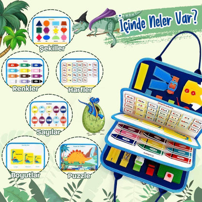 Montessori Aktivite Çantası  | 8 Sayfa Dinazor Ve Deniz Kızı Temalı
